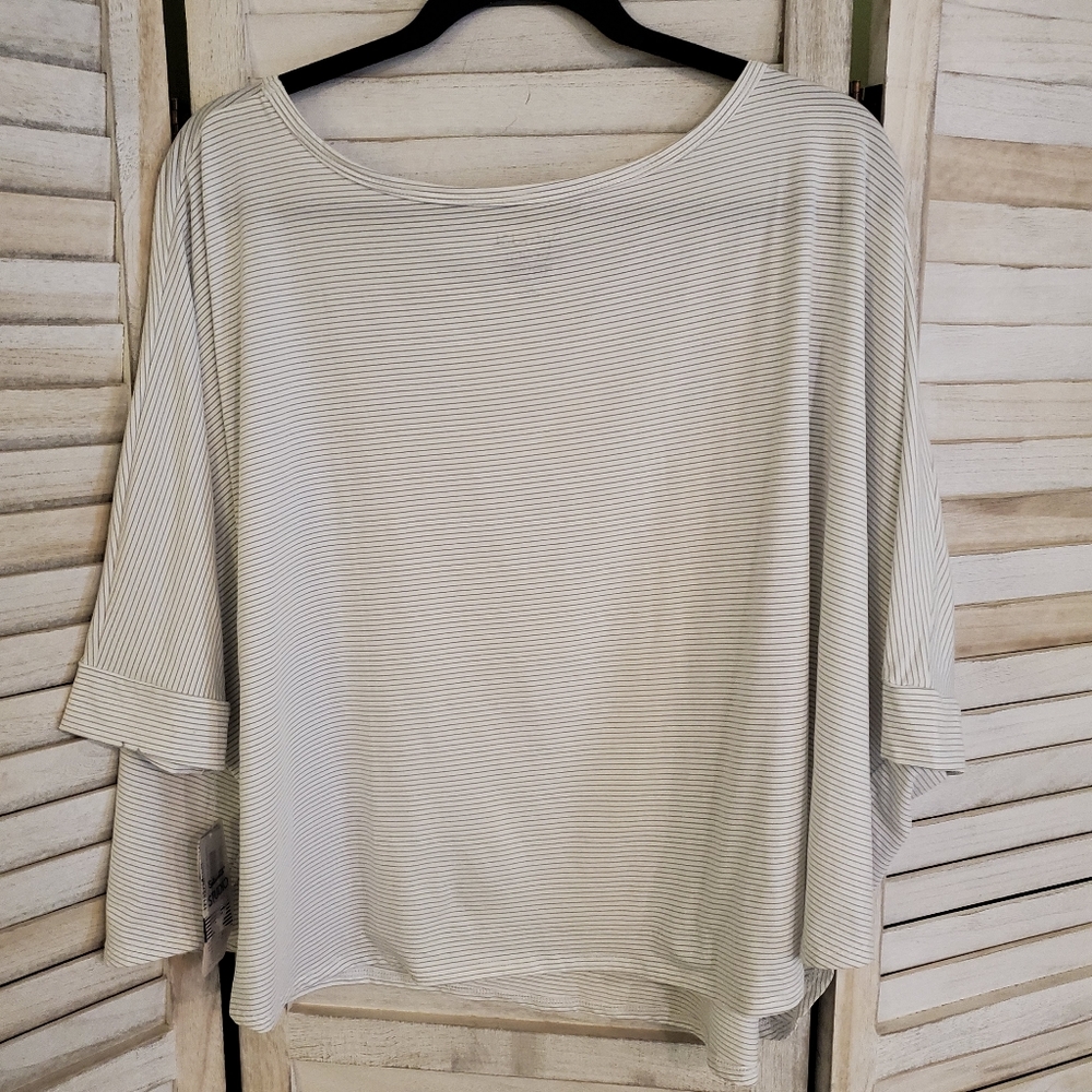 Splendid Studio Activewear Top Boxy Cut Striped New sz Xlarge
